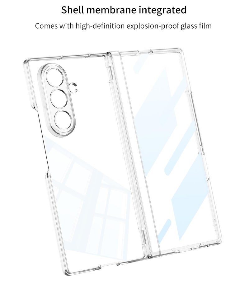 Midkart Magnetic Case Compatible with Samsung Galaxy Z Fold 7 Release 2025 Hinge Protection Front Glass Cover Anti-Yellowing and Independent Camera Protection, Clear Transparent - Image 5