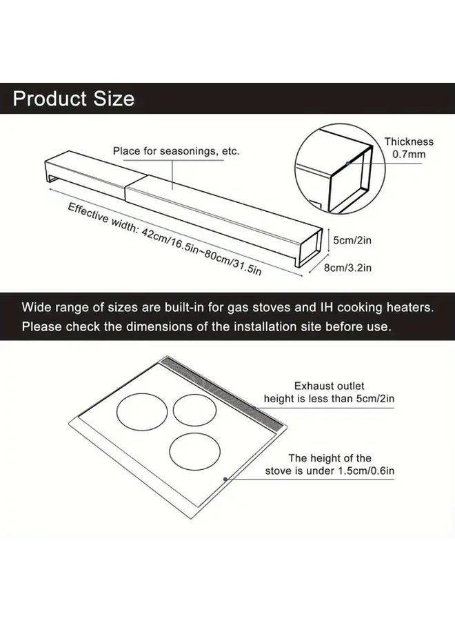 Black Adjustable Metal Gas Stove Rack Heat Resistant Kitchen Storage Organizer - Image 4