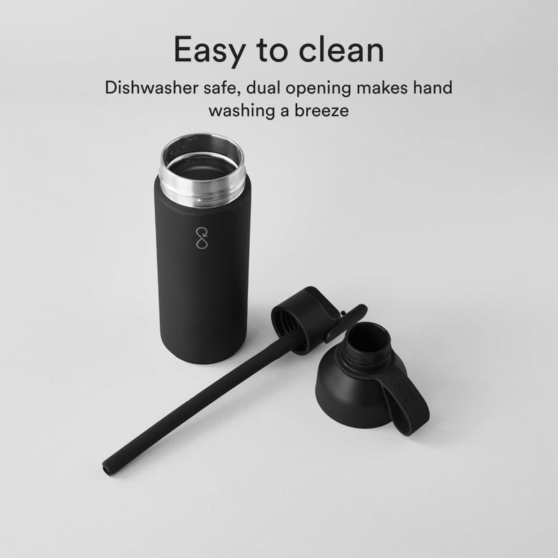 Ocean Bottle - Recycled Stainless Steel Go Water Bottle - Eco-Friendly & Reusable Bottle - Obsidian Black - 17 oz - Image 4