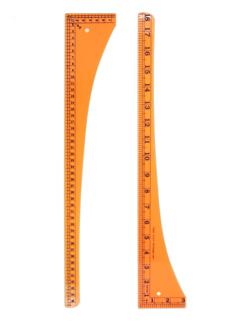 Tailoring Tool Set (6 Pcs) – 4 Precision Rulers, Fabric Chalk Pencil & Measuring Tape for Sewing & Pattern Drafting  - Image 3