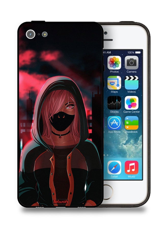 Apple iPhone 5/5s/SE Protective Case Girl Wear Mask Art