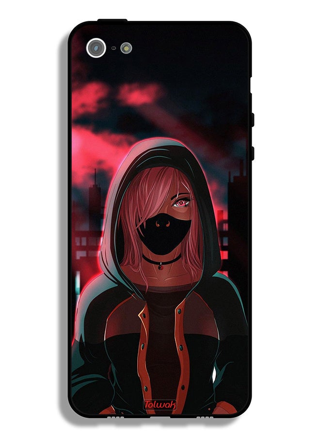Apple iPhone 5/5s/SE Protective Case Girl Wear Mask Art