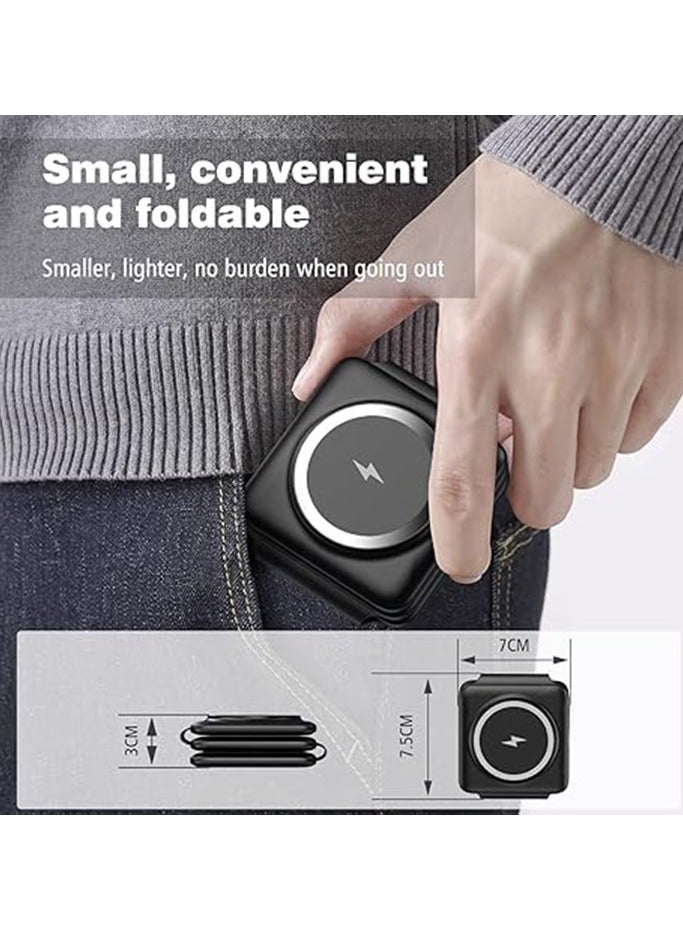 Arabest 3 in-1 Wireless Charging Pad Magnetic Foldable Charger Station Fast Travel Charger for Multiple Devices Adapt with Phone, iWatch Series, AirPods 3/2 - Image 2