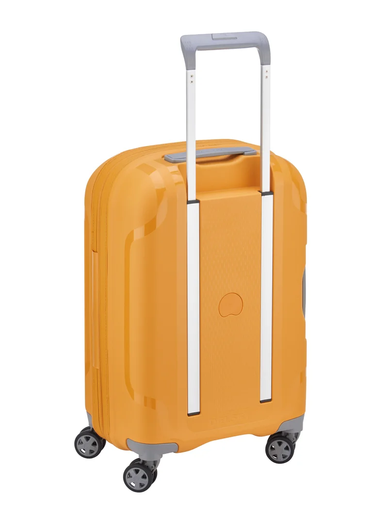 DELSEY Paris Clavel 55cm Hardcase 4 Double Wheel Expandable Cabin Luggage Trolley Yellow