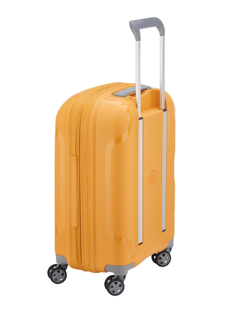 DELSEY Paris Clavel 55cm Hardcase 4 Double Wheel Expandable Cabin Luggage Trolley Yellow