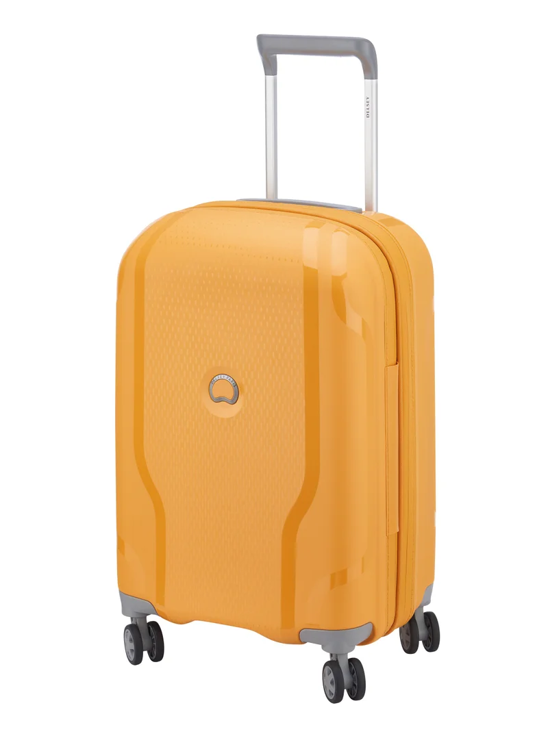 DELSEY Paris Clavel 55cm Hardcase 4 Double Wheel Expandable Cabin Luggage Trolley Yellow