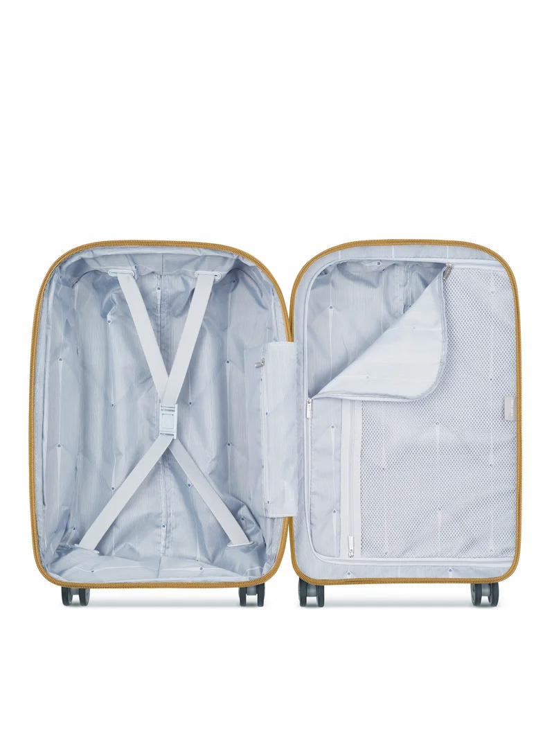DELSEY Paris Clavel 55cm Hardcase 4 Double Wheel Expandable Cabin Luggage Trolley Yellow