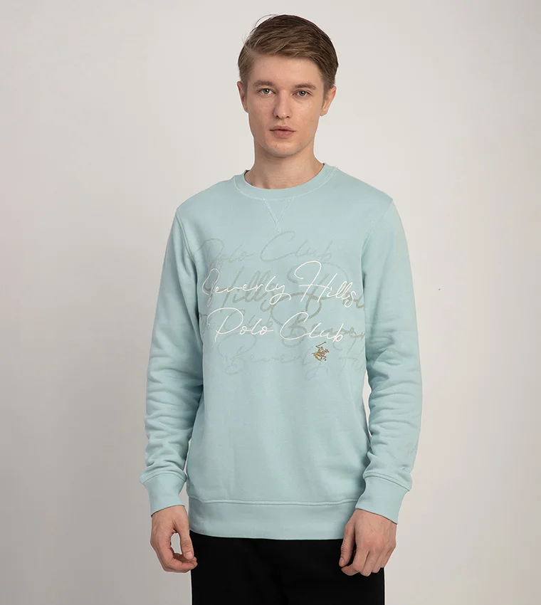 بيفرلي هيلز بولو كلوب سويت شيرت بياقة دائرية مطرز بشعار