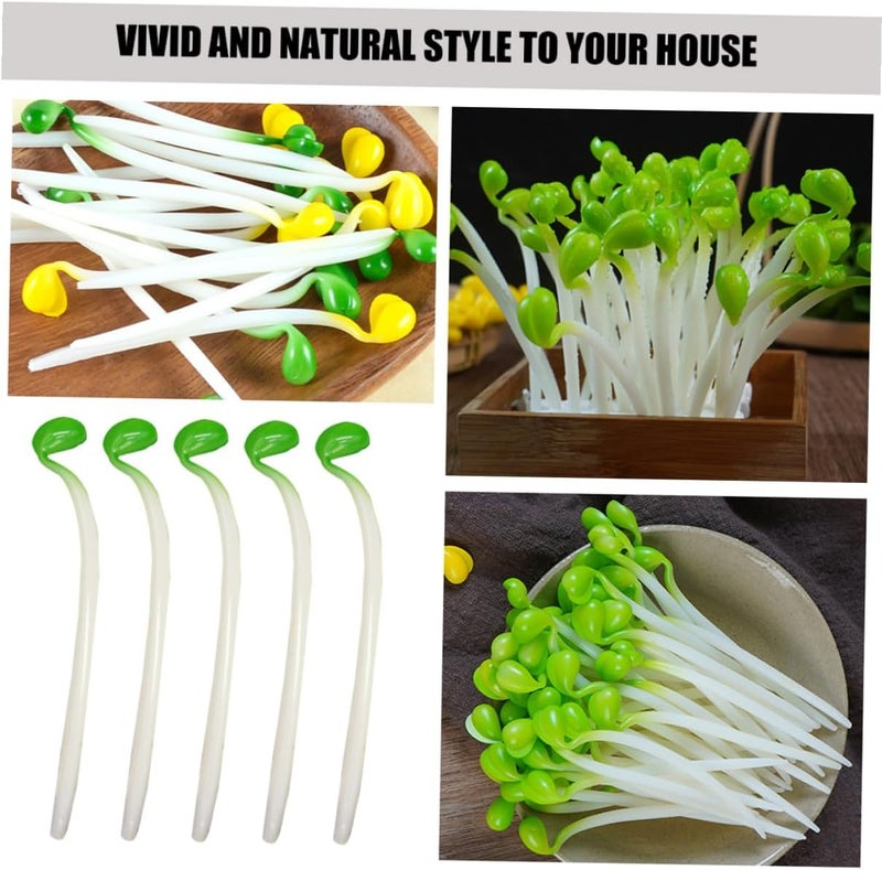 12pcs Artificial Bean Sprouts Simulation Vegetable Model PVC Fake Bean Sprout Props for Restaurant Display Photo Decoration Teaching Tool with Vivid Color and Design - Image 3