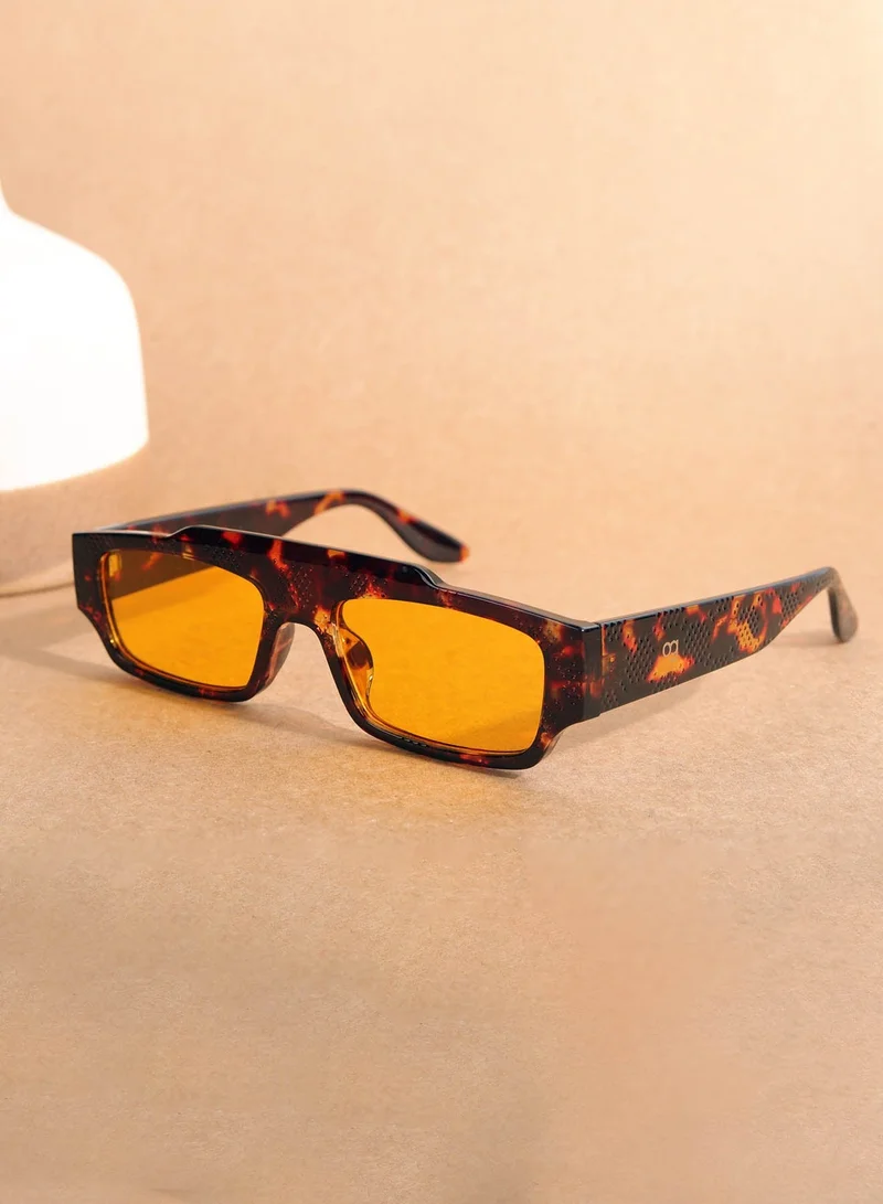 Woggles Designer orange Rectangle Sunglasses| Men &amp; Women| 100% Uv Protection