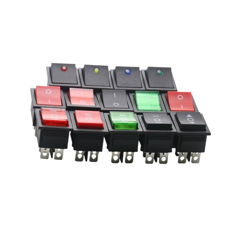 2PCS KCD4 Rocker Switch ON-Off 2 Position 4 Pins / 6 Pins Power Switch 2 Position 16A 250VAC/ 20A 125VAC Ship Type Switch(KCD4-203N 6P Red) - Image 4