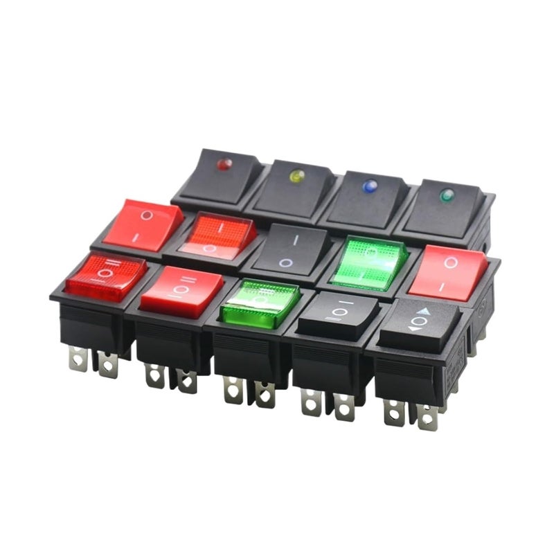 2PCS KCD4 Rocker Switch ON-Off 2 Position 4 Pins / 6 Pins Power Switch 2 Position 16A 250VAC/ 20A 125VAC Ship Type Switch(KCD4-203N 6P Red) - Image 3
