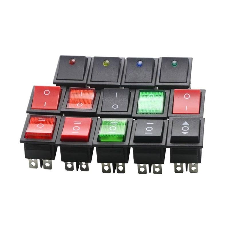 2PCS KCD4 Rocker Switch ON-Off 2 Position 4 Pins / 6 Pins Power Switch 2 Position 16A 250VAC/ 20A 125VAC Ship Type Switch(KCD4-203N 6P Red) - Image 5