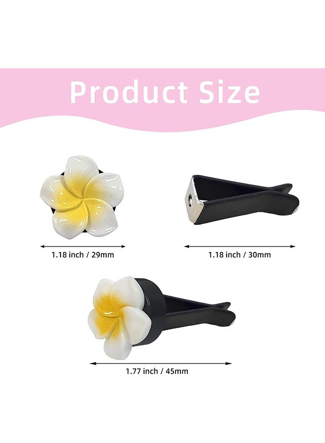 6 Pcs Plumeria Flower Car Air Vent Clips Tropical Flowers Car Air Freshener Accessories Cute Car Decorations - Image 4