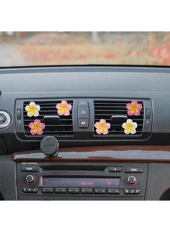 6 Pcs Plumeria Flower Car Air Vent Clips Tropical Flowers Car Air Freshener Accessories Cute Car Decorations - Image 5