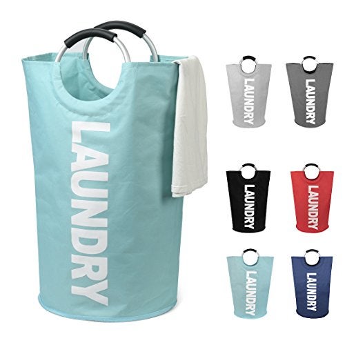 DOKEHOM 125L X-Large Collapsible Washing Laundry Basket Bag (7 Colors) for Bedroom, Fabric (Light Blue, XL) - Image 1