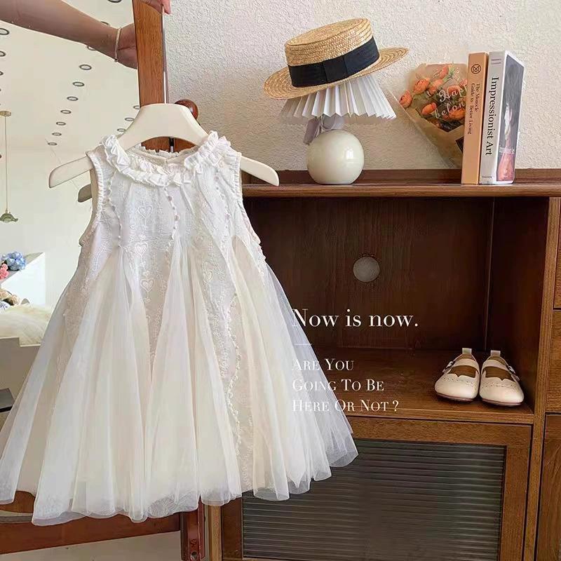 Girls Princess Dress with Embroidery and Lace - Image 3