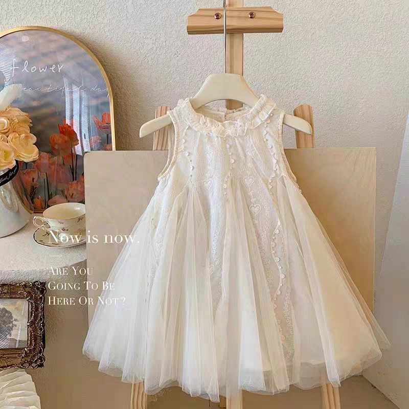 Girls Princess Dress with Embroidery and Lace - Image 2