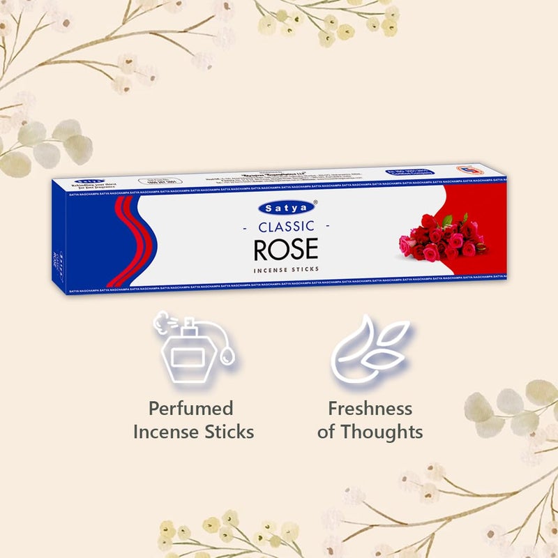 Satya Classic Rose Incense Sticks (Pack of 4) - Image 2