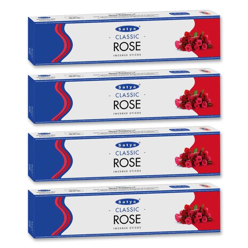 Satya Classic Rose Incense Sticks (Pack of 4) - Image 1