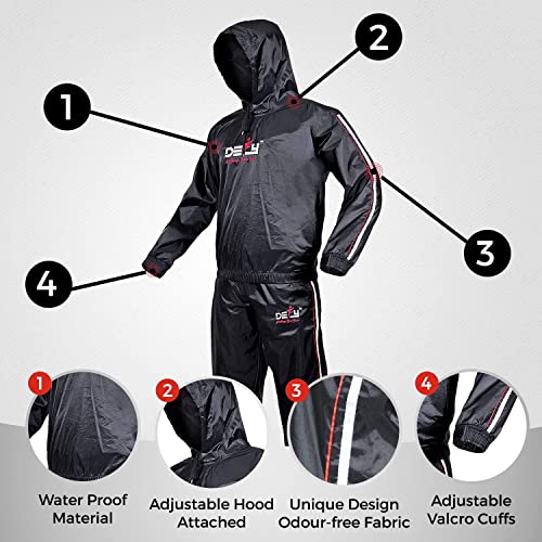 DEFY Challenge Your Fear DEFY Heavy Duty Sauna Suit for Weight Loss Full Body Wrap Hoodie Men Women Anti-Rip Sweat suit Gym Workout Exercise Gear - Image 5
