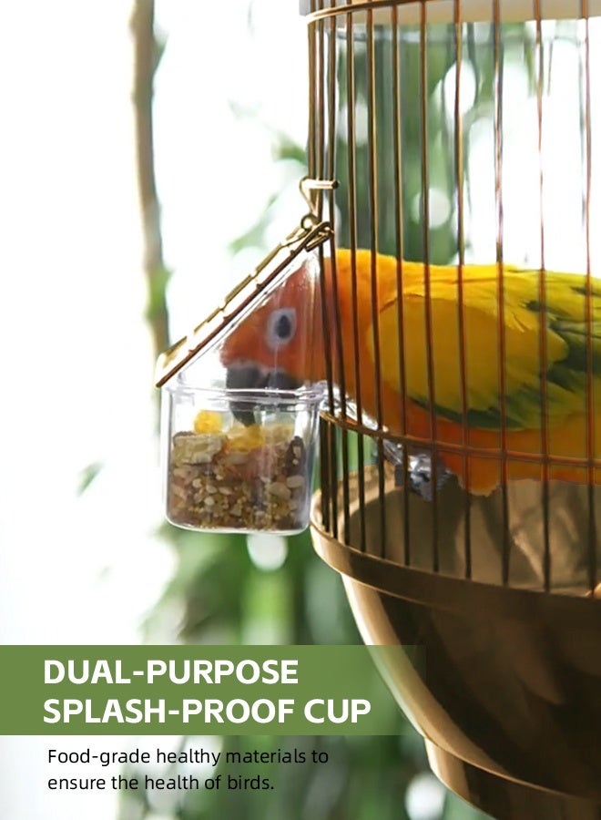 مساحة عمار قفص طيور دائري، قفص ببغاء، قفص ببغاء للطيور الصغيرة الحجم، قفص ببغاء الكوكتيل، قفص ببغاء الحب، قفص ببغاء الكناري، قفص ببغاء البادجي - أسود - Image 4