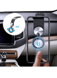 Generic Magnetic Phone Holder for Car, Mobile Phone Car Holder Ergonomic Memory Metal Mobile Stand Car Dash Mount Compatible with iPhone 15 Pro Max/iPhone 15 Plus/14/13/12 Series for All Dashboard, Windshield Black  - Image 1