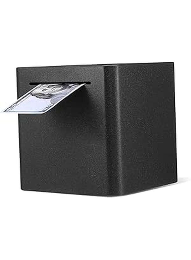 Stainless Steel Piggy Bank For Adults Modern Money Saving Box With Slot - Image 1