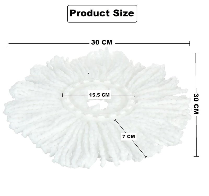 Naivete Microfiber Mop Head Refill Set White (Mop Set of 4, 20cm x 20cm x 5cm) - Image 2