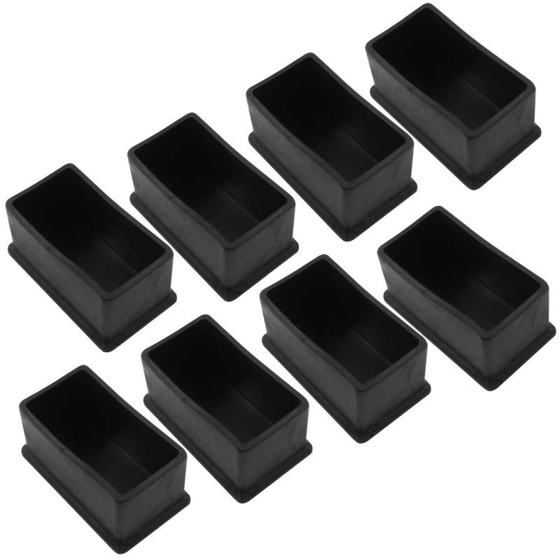 Phituoda 8 Pieces Rubber Furniture Leg Caps, 25Mm X 50Mm Rectangle Chair Table Leg Covers, Soft Furniture Feet End Cap Tips Floor Protector For Chair Table - Image 1