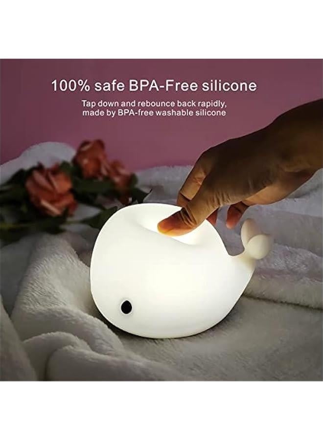 مصباح ليلي للأطفال، مصباح دلفين لطيف من السيليكون لحضانة الأطفال، مصباح ليلي حيواني للأولاد والبنات، مصباح ليلي مرن لغرفة النوم، مصباح بجانب السرير كاوائي لغرفة الأطفال (دلفين) - Image 3
