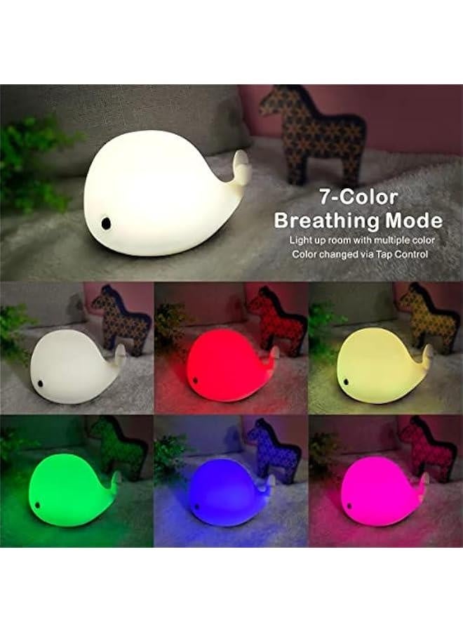 مصباح ليلي للأطفال، مصباح دلفين لطيف من السيليكون لحضانة الأطفال، مصباح ليلي حيواني للأولاد والبنات، مصباح ليلي مرن لغرفة النوم، مصباح بجانب السرير كاوائي لغرفة الأطفال (دلفين) - Image 5