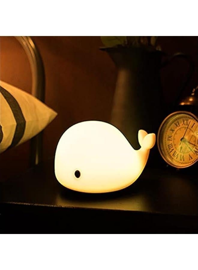 مصباح ليلي للأطفال، مصباح دلفين لطيف من السيليكون لحضانة الأطفال، مصباح ليلي حيواني للأولاد والبنات، مصباح ليلي مرن لغرفة النوم، مصباح بجانب السرير كاوائي لغرفة الأطفال (دلفين) - Image 1