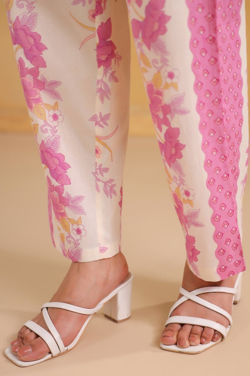 Label Flavia طقم وردي متناسق مع بلوزة وسروال للنساء - Image 2