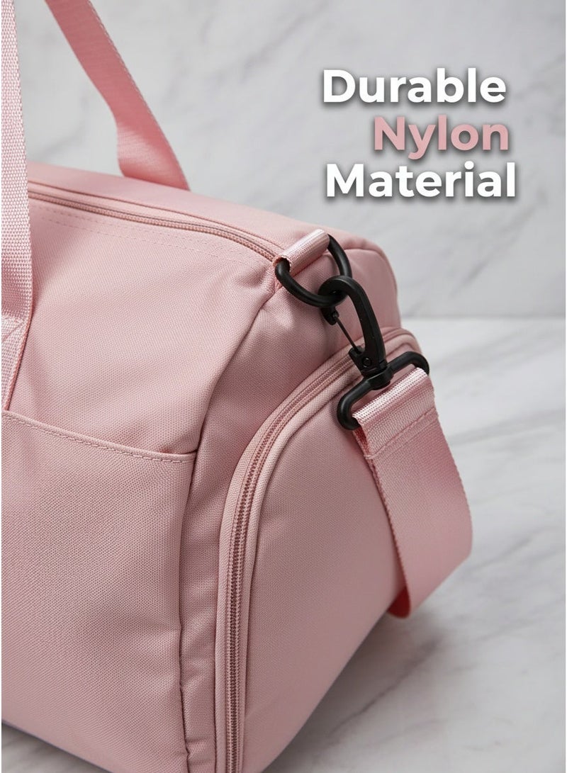 PINK Stylish Sequin Sports Bag With Large Capacity And Durable Fabric For Women And Gym Enthusiasts - Image 4