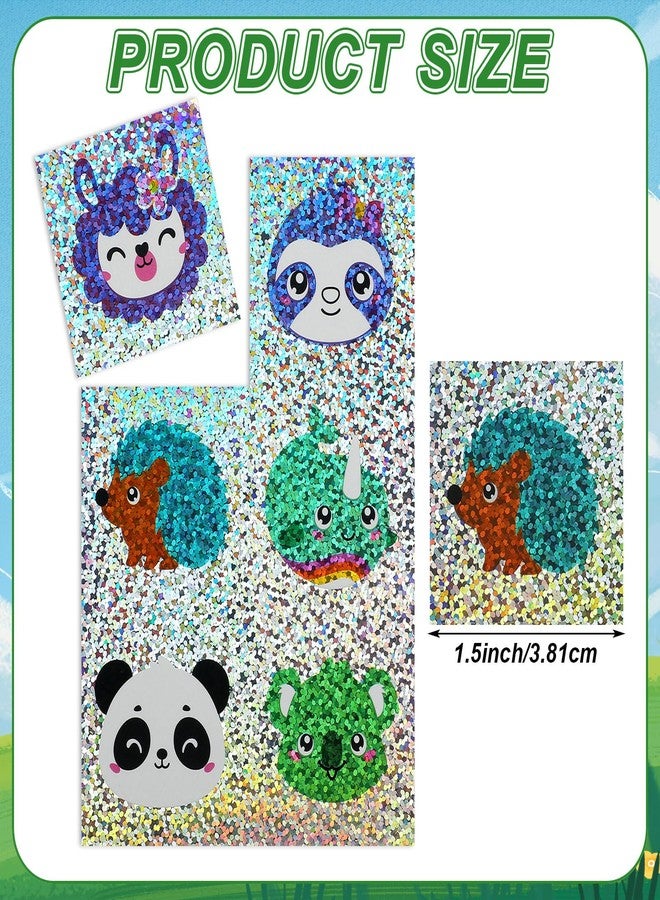 Marspark 360 Pcs Sparkly Animal Stickers Sheet Holographic Sparkle Critter Sticker Glitter Labels for Kids Reward Animal Party Decoration - Image 2