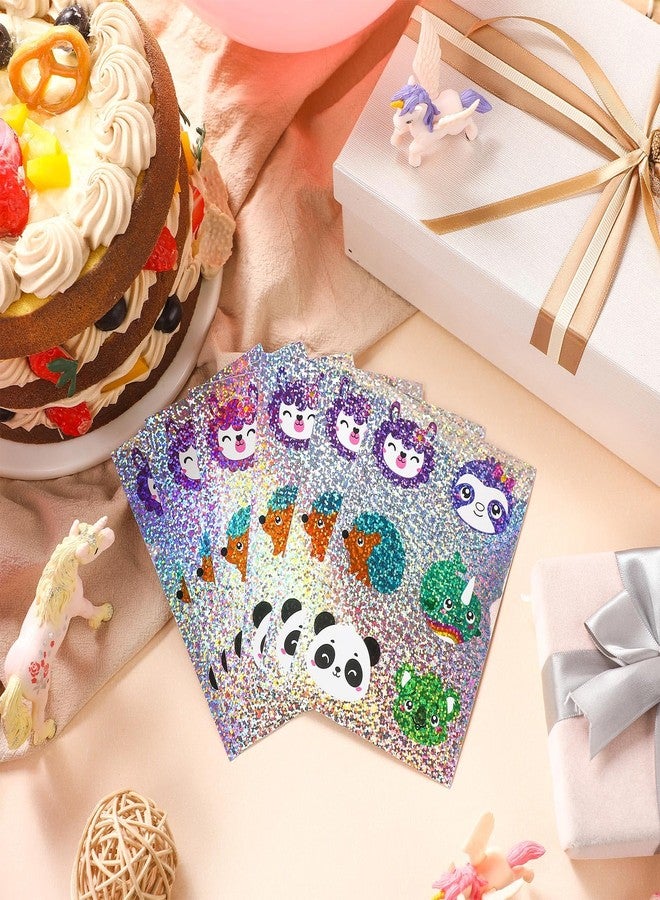 Marspark 360 Pcs Sparkly Animal Stickers Sheet Holographic Sparkle Critter Sticker Glitter Labels for Kids Reward Animal Party Decoration - Image 5