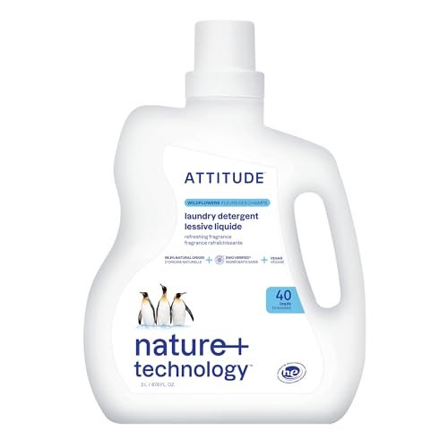 ATTITUDE Liquid Laundry Detergent, EWG Verified, HE Compatible, Plant-Based & Vegan, Natural Laundry Soap, Wildflowers Scent, 40 Loads, 67.6 Fl Oz - Image 1