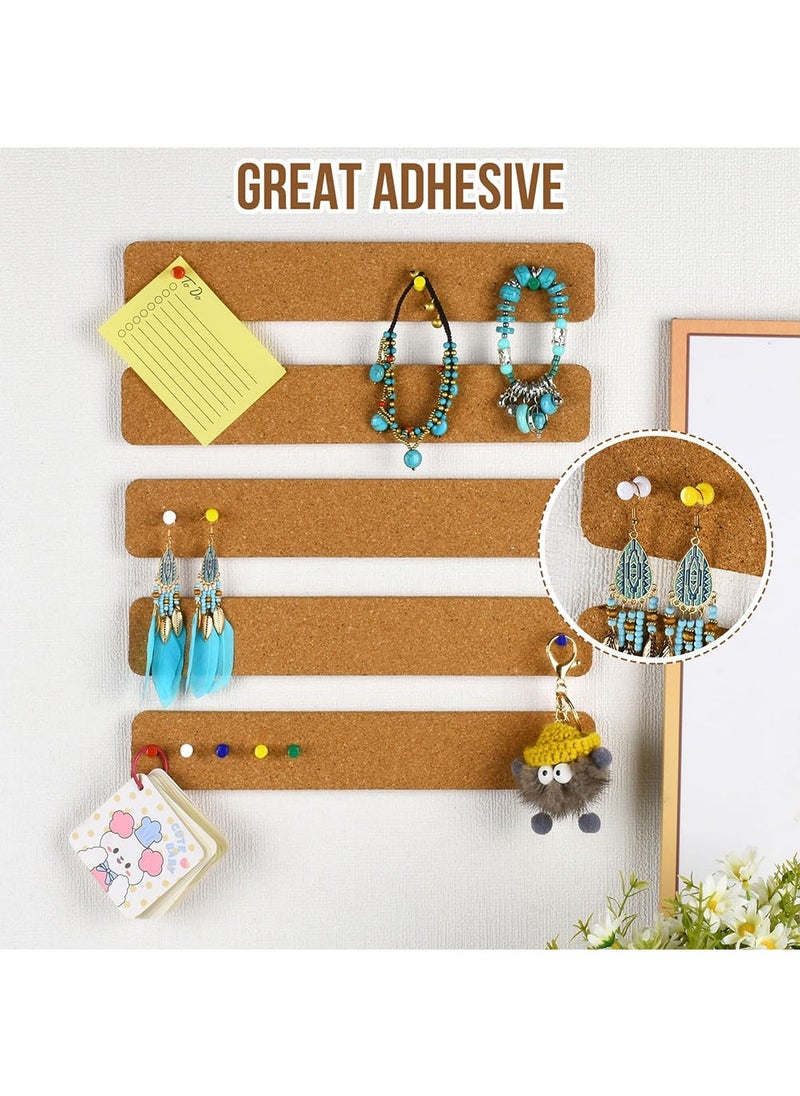 YOUGE 5 Pack Cork Board Strips, Thick Small Cork Board for Office, Self Adhesive Corkboard Strip with 50 Push Pins for Paste Notes, Photos, Schedules  - Image 5