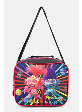Trolls Kids Girl Trolls Printed Lunch Bag 24 L x 19 H x  11 W cm, Red Combo  - Image 1
