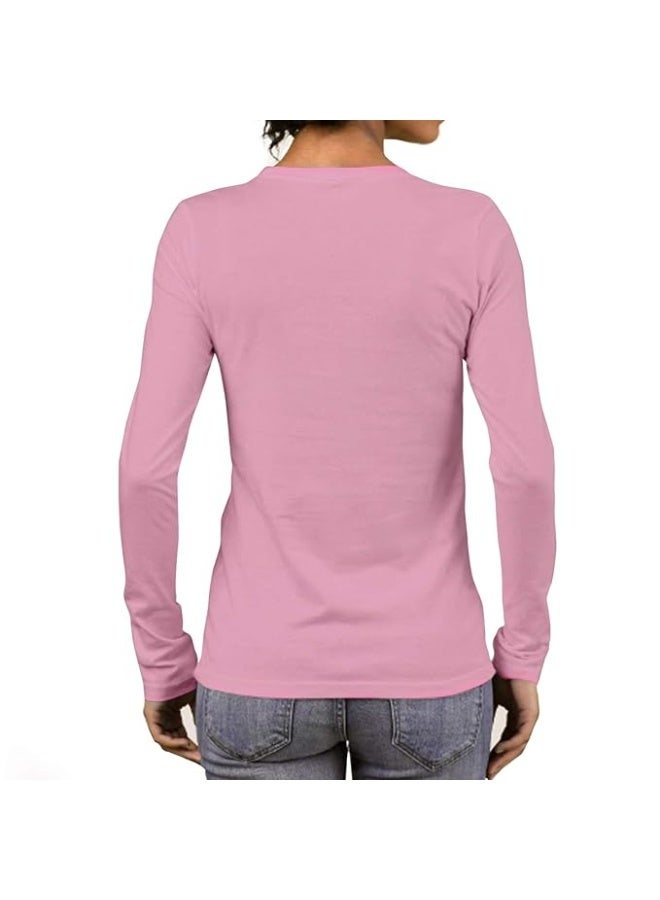 OPLU Store Women's Regular Fit Cotton Graphic Printed T Shirt.  Stylish Tshirts,Pink, L - Image 2
