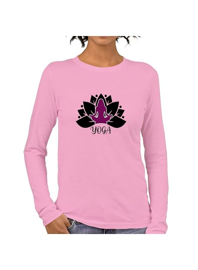 OPLU Store Women's Regular Fit Cotton Graphic Printed T Shirt.  Stylish Tshirts,Pink, L - Image 1