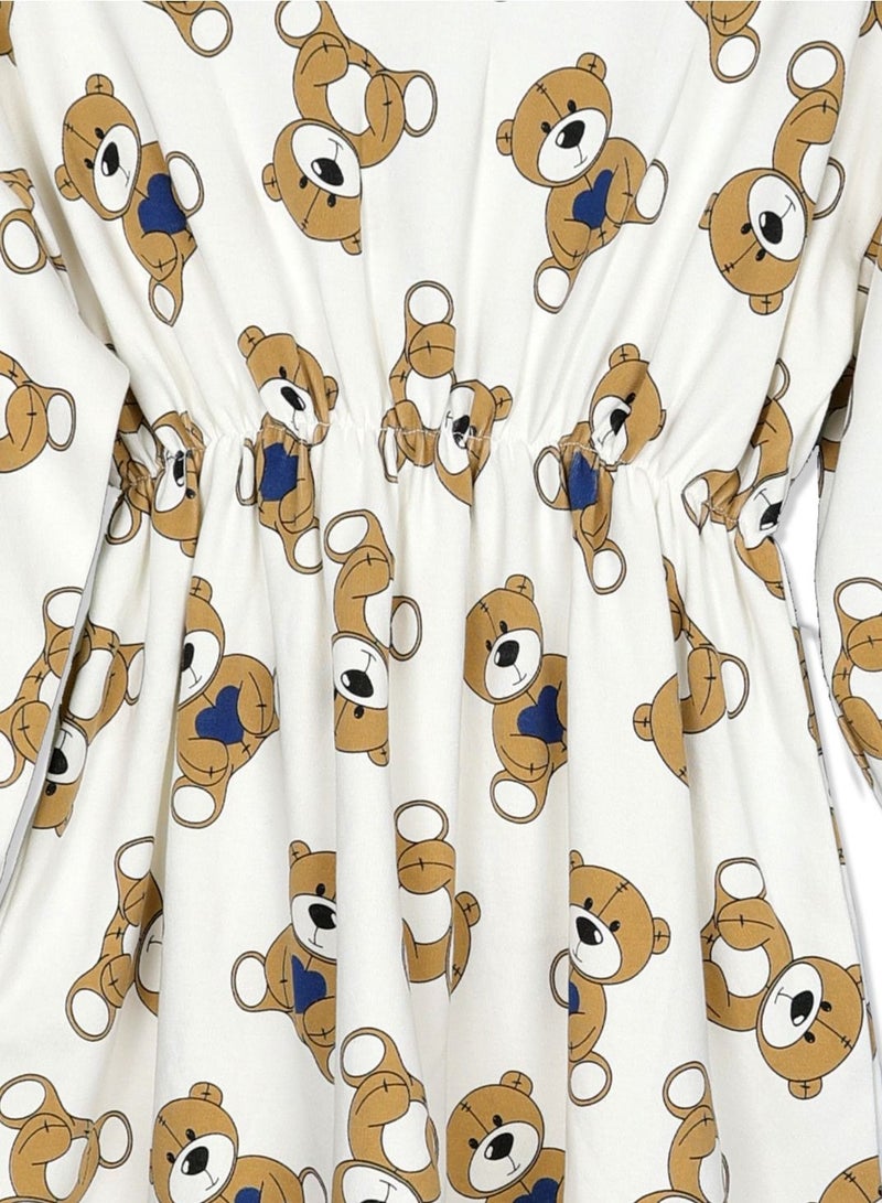 AIKO - فستان سويت بربط طباعة دب للبنات 11-12 سنة - Image 3