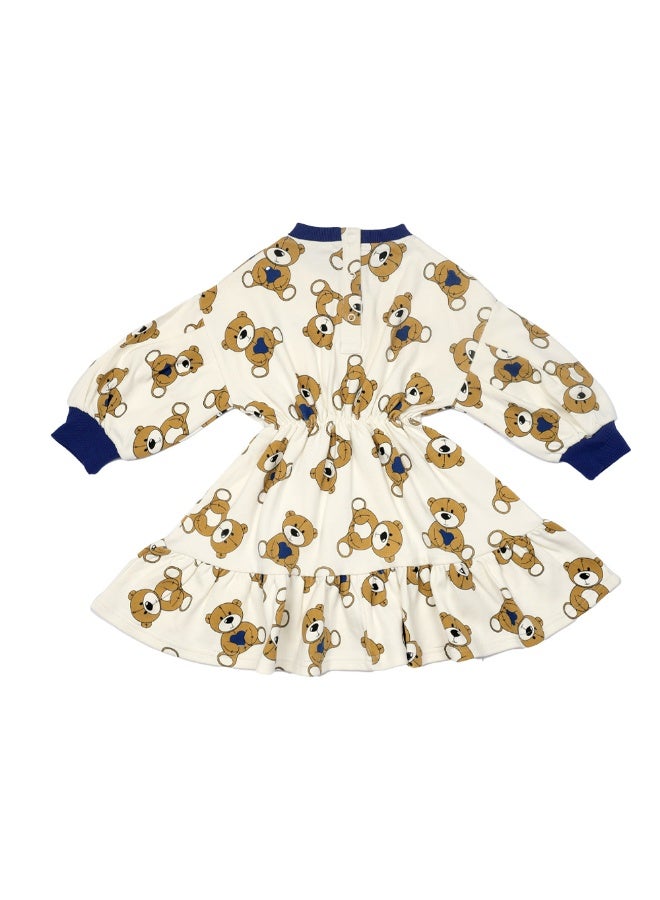 AIKO - Girls AOP Bear Print Sweat Dress 11-12Years - Image 3