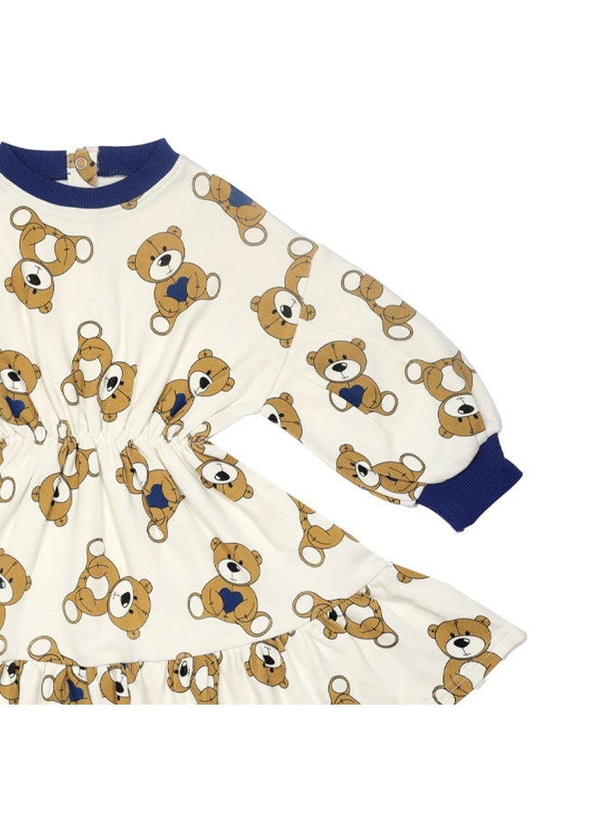 AIKO - Girls AOP Bear Print Sweat Dress 11-12Years - Image 4