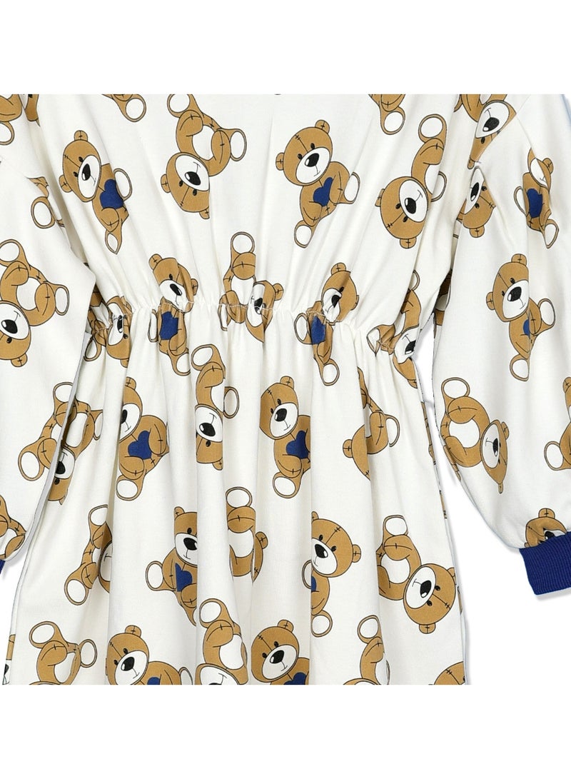 AIKO - Girls AOP Bear Print Sweat Dress 11-12Years - Image 5