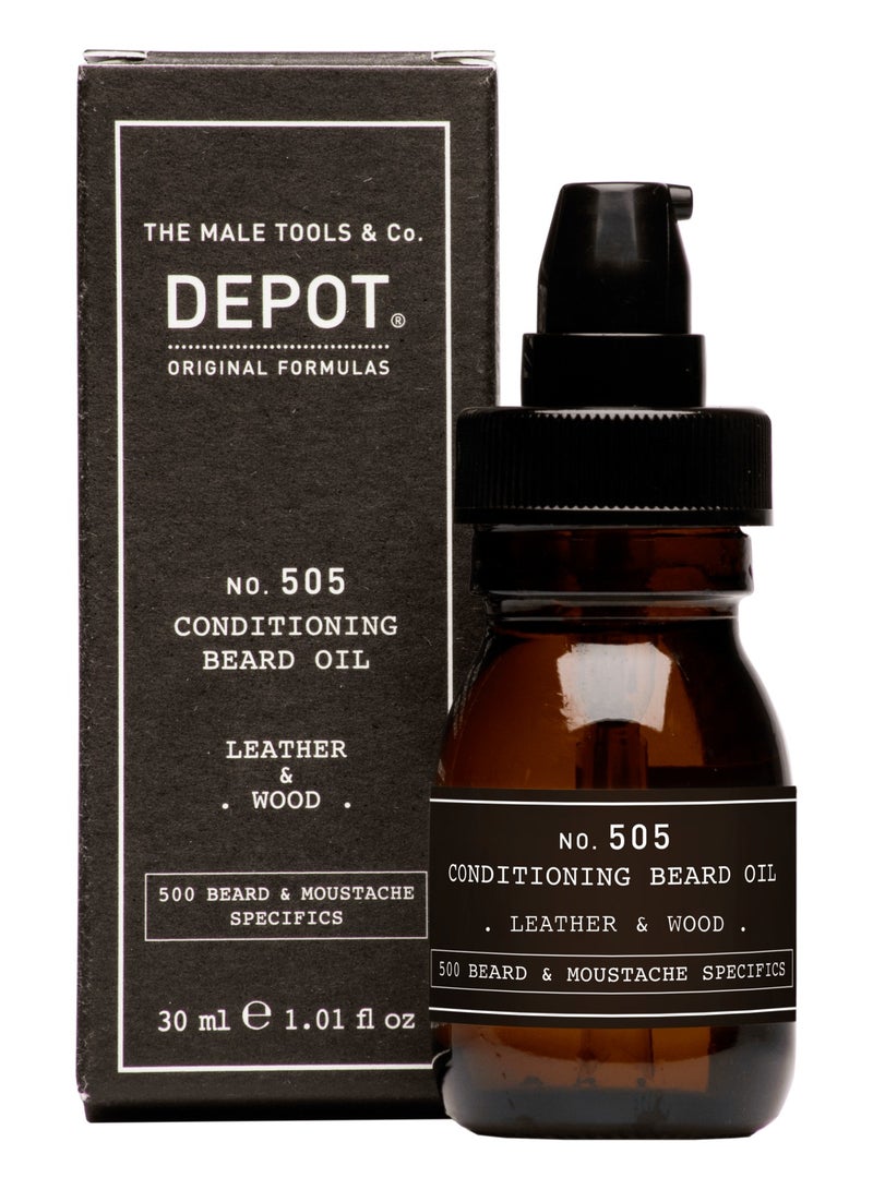Depot No. 505 Beard Oil Leather & Wood 30ml - Image 2