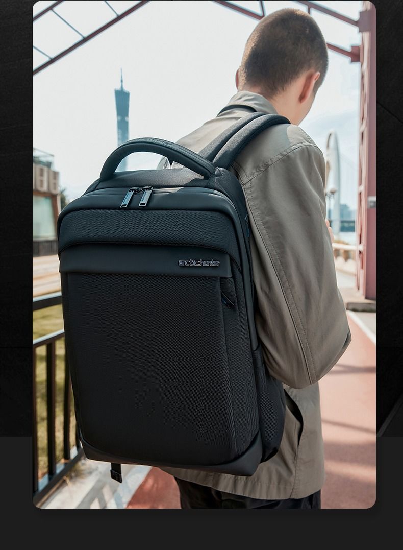 ARCTIC HUNTER City Hunter Series B00478 Waterproof Anti Theft Backpack 15.6inch Laptop Compartment, Black  - Image 3