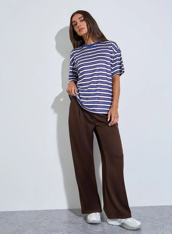 Styli Striped Drop Shoulder Oversized T-Shirt