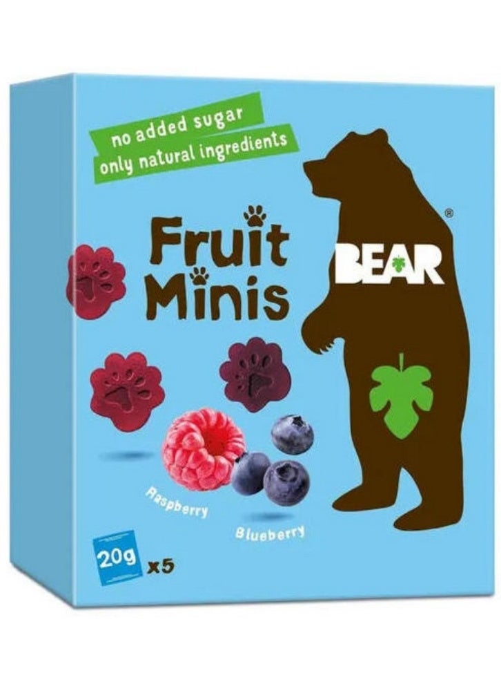 بير قطع فواكه صغيرة بنكهة التوت البري والتوت الأزرق، مكونات طبيعية 100%، بدون إضافة سكر، 5 × 20 غرام - Image 1